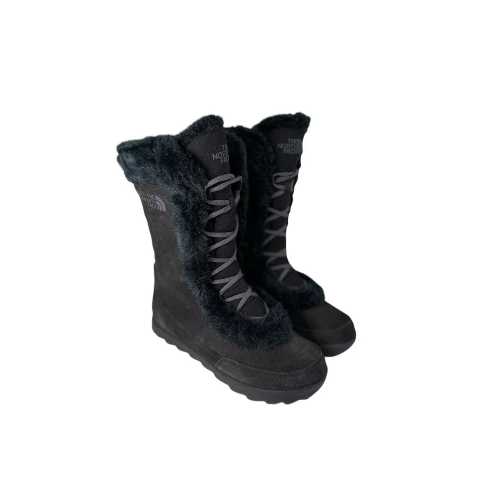 The North Face Nuptse Purna boots Dark Brown suede Women's No Size Fits 9 No Box